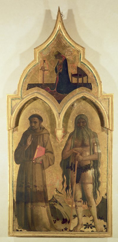 SS. Franziskus und Onuphrius, Seitenpaneel aus Die Madonna und das Kind mit dem Heiligen Dreifaltigkeits-Tabernakel, ca. 1430 von Fra Angelico